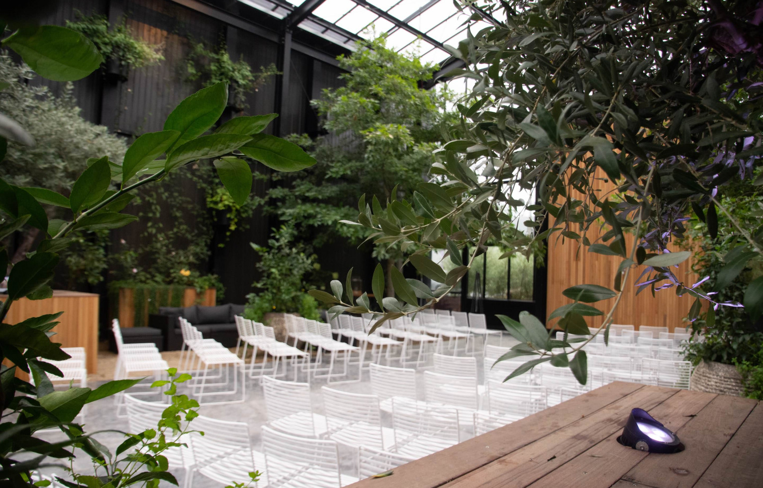 Ceremony seating Glasshouse Morningside
